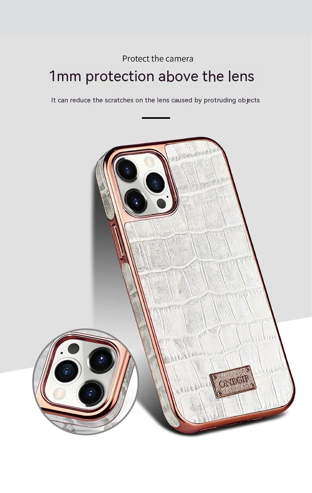 Real skin phone case with side all-inclusive electroplating, grid screen back cover, for iPhone 12 and iPhone 12 Pro Max