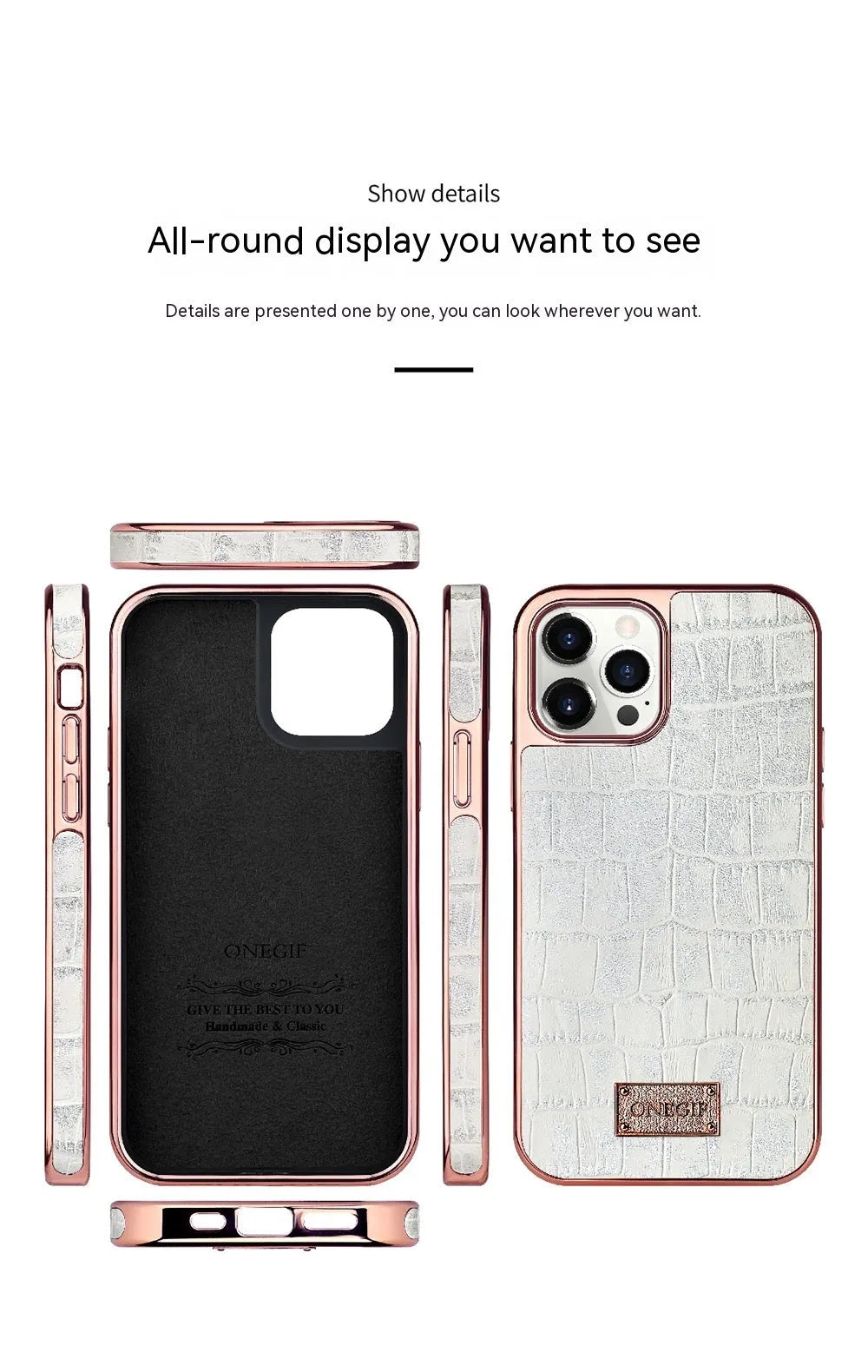 Real skin phone case with side all-inclusive electroplating, grid screen back cover, for iPhone 12 and iPhone 12 Pro Max