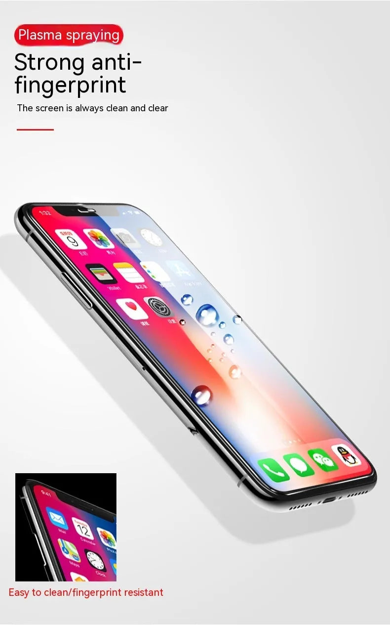 HD tempered glass screen protector for Samsung mobile phones showing full-screen coverage.