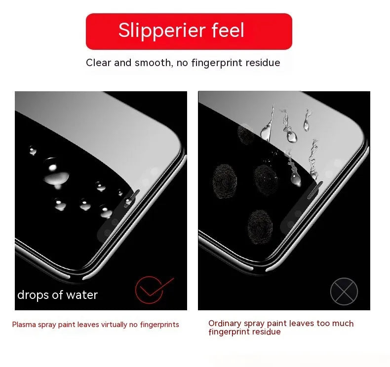 HD tempered glass screen protector for Samsung mobile phones showing full-screen coverage.