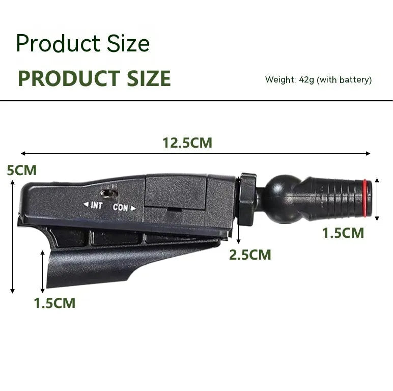 Golf putter laser aiming instrument showing laser sight, zipper box, and tripod style options.