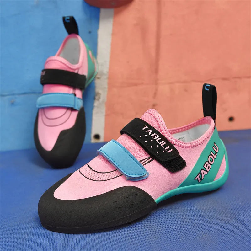 Men's and women's breathable rock climbing shoes with Velcro straps and non-slip rubber soles