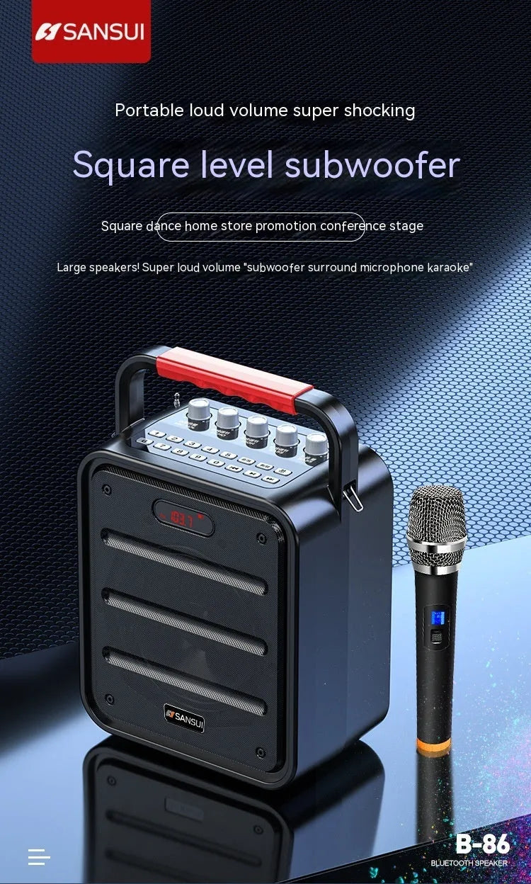 Portable 40W subwoofer speaker with lithium battery, 4-inch or 6.5-inch size, for karaoke and square dance