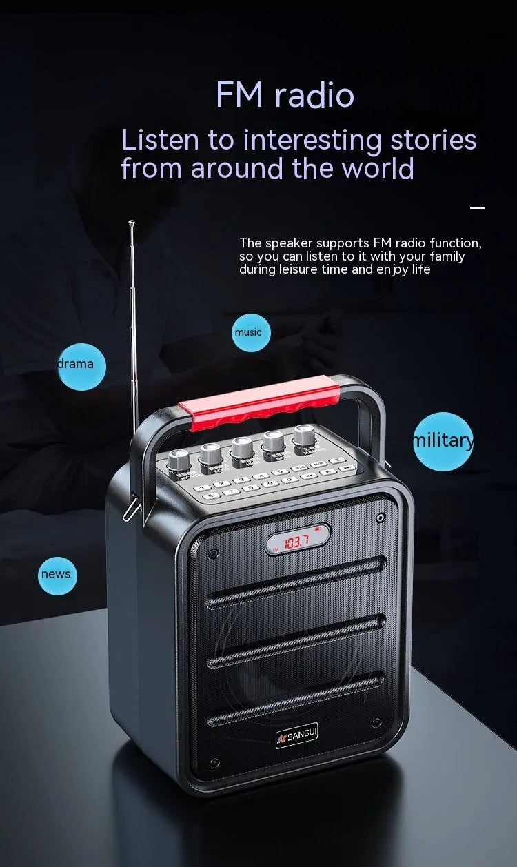 Portable 40W subwoofer speaker with lithium battery, 4-inch or 6.5-inch size, for karaoke and square dance