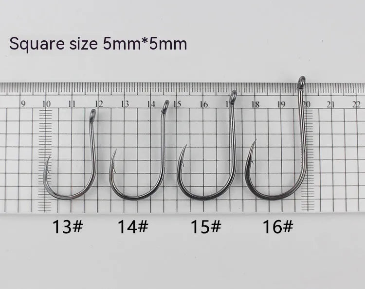 Bulk pack of barbed crooked mouth fishing hooks in alloy carbon steel for sea fishing