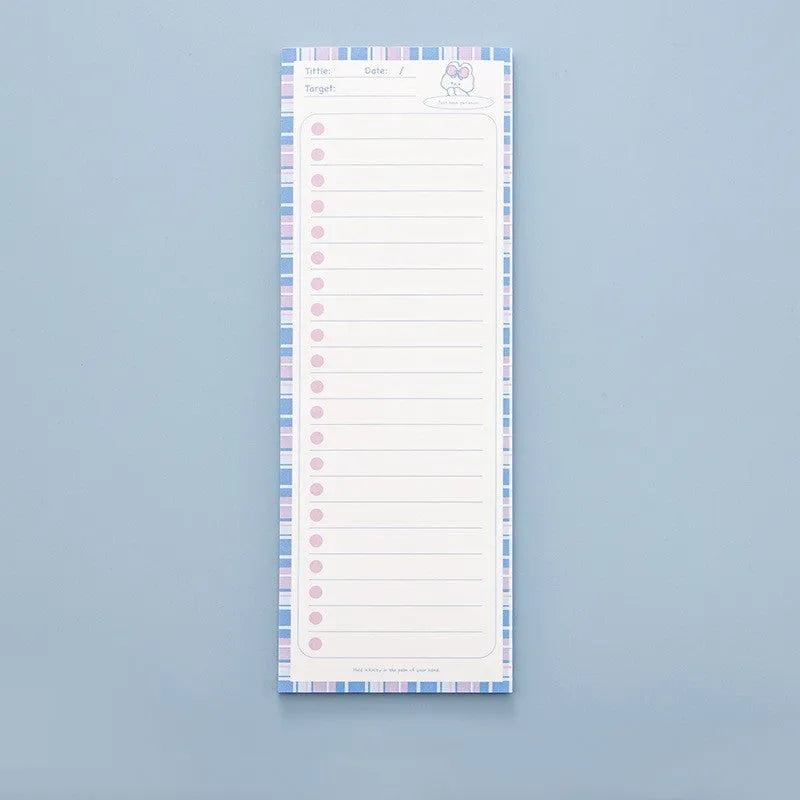 Cartoon animal printed student notepad with plastic storage box showing blue bunny design