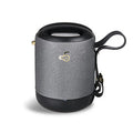 Portable waterproof Bluetooth speaker in multiple colours with portable belt showing compact design
