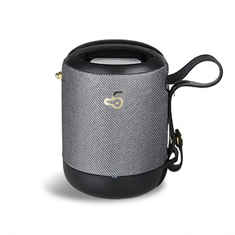 Portable waterproof Bluetooth speaker in multiple colours with portable belt showing compact design