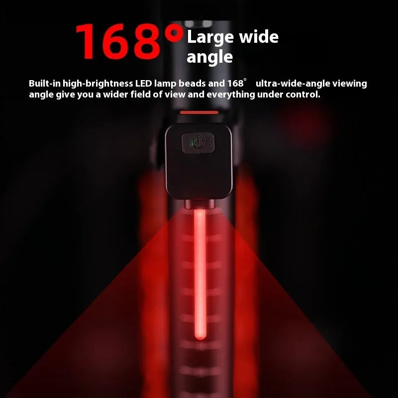Bicycle tail light with flowing water illumination pattern for seat tube or saddle mounting