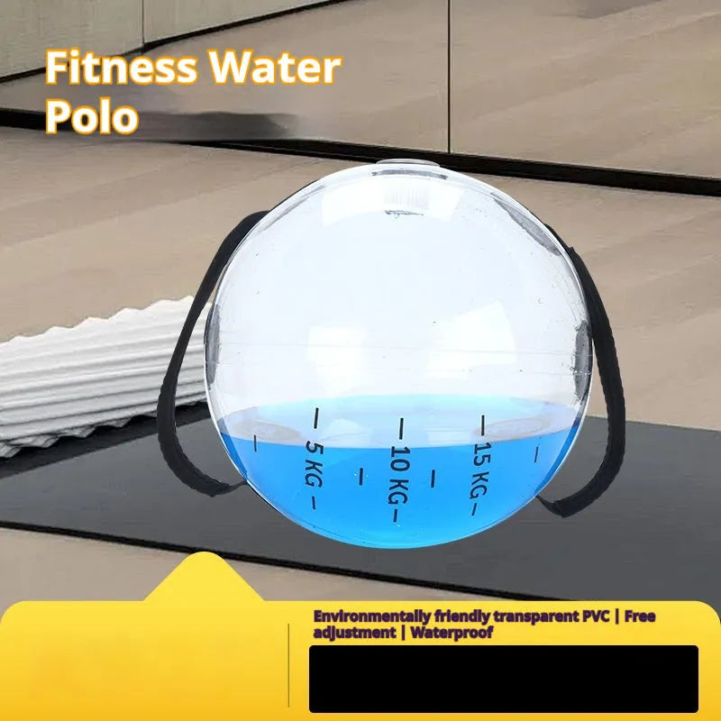 Transparent PVC counterweight water fitness ball D38cm empty on white background
