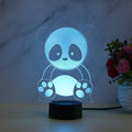 Panda touch remote control seven colour night light with acrylic board and ABS base