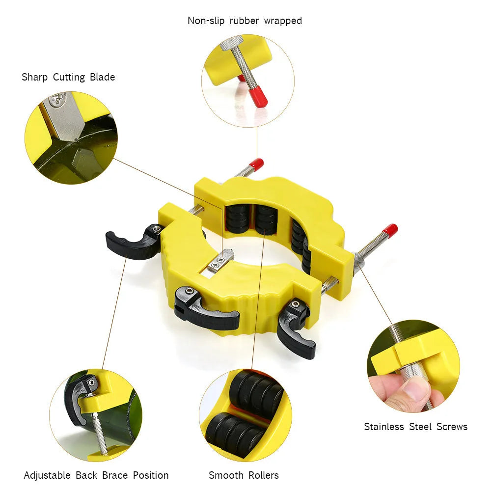 Yellow DIY bottle cutter tool for cutting glass bottles into vases and candles.