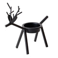 Black iron Christmas deer candlestick holder with creative elk bracket design for festive decoration