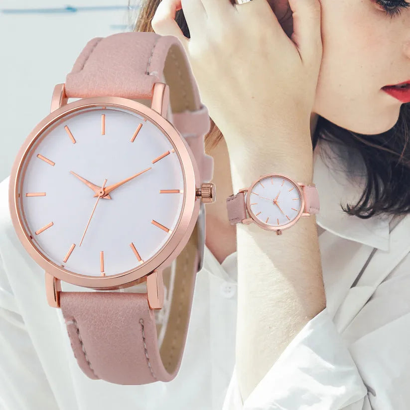 35.5mm square quartz watch with alloy case and PU leather strap in various colours