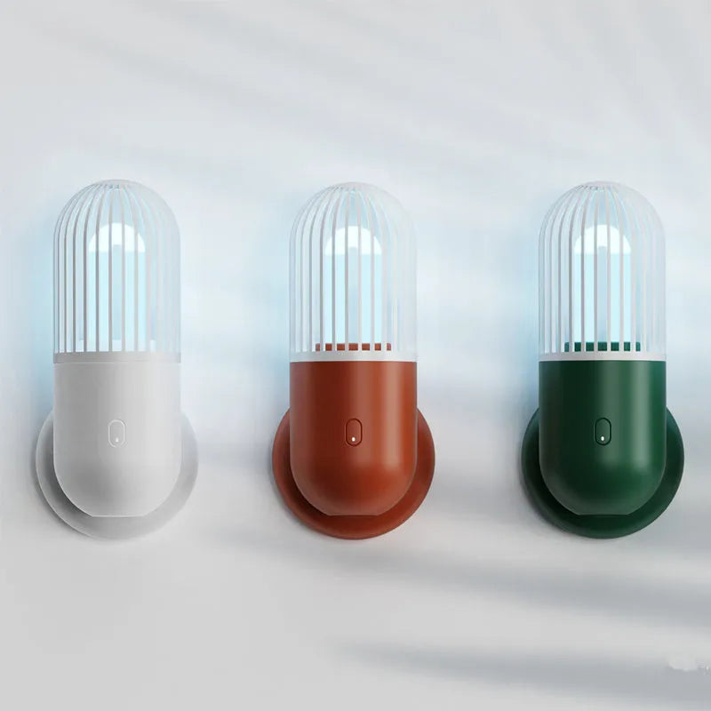 Portable capsule ultraviolet disinfection lamp in black, brown, green, or white colours