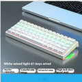 Bluish black 61-key compact mechanical keyboard with hot-swappable sockets and coloured keycaps.
