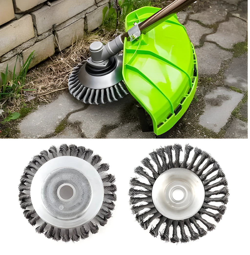Steel wire lawn mower head twist wire bowl for weed and moss removal, 6 inch and 8 inch sizes