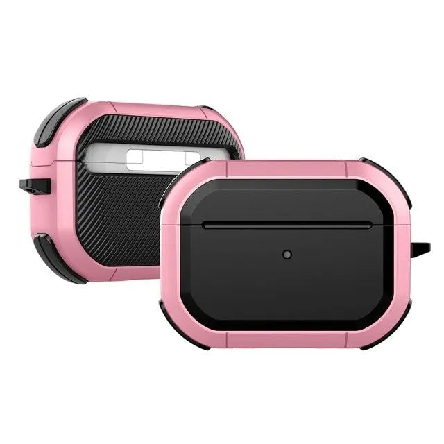 Black TPU and PC protective shell for AirPods Pro and AirPods 1 or 2 generation models