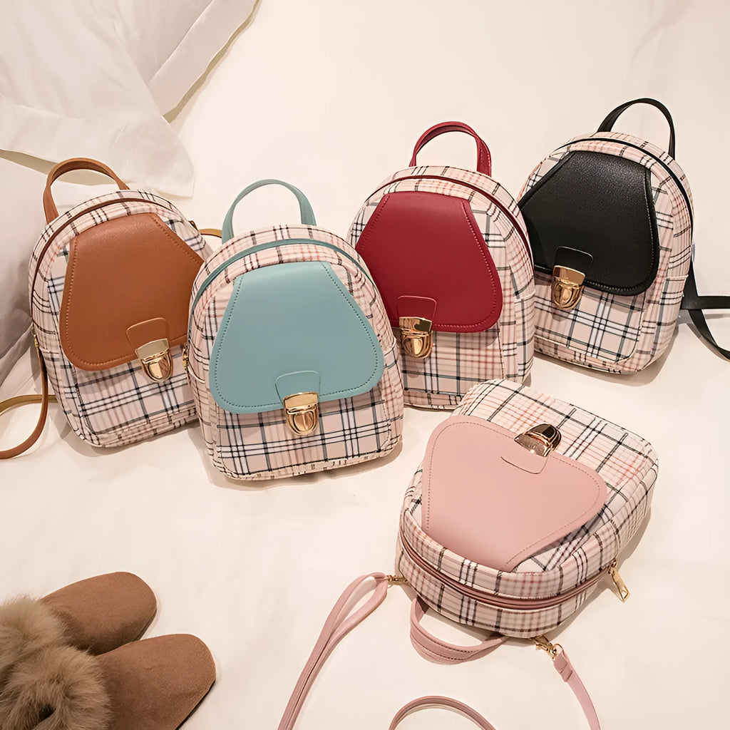 PU leather one shoulder diagonal phone bag shown in multiple colours: black, blue, brown, pink, red.