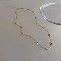Square colour geometric clavicle chain necklace with artificial crystal accents on alloy chain