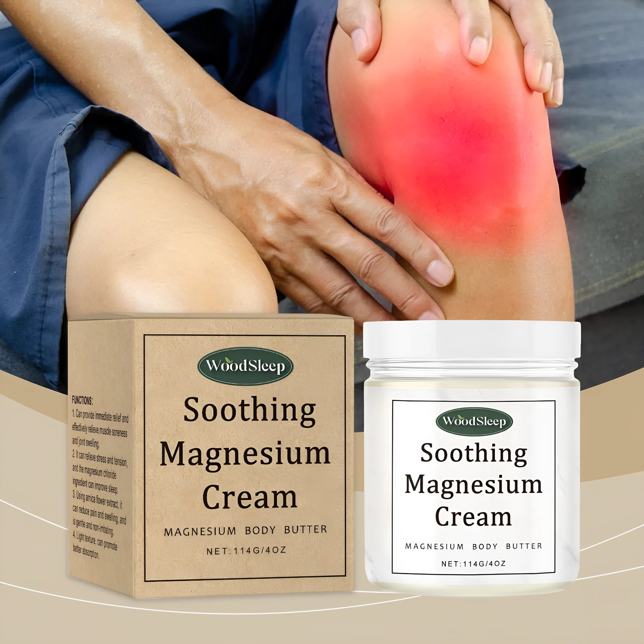 114g tube of magnesium cream for post-exercise body care with hydrating ingredients