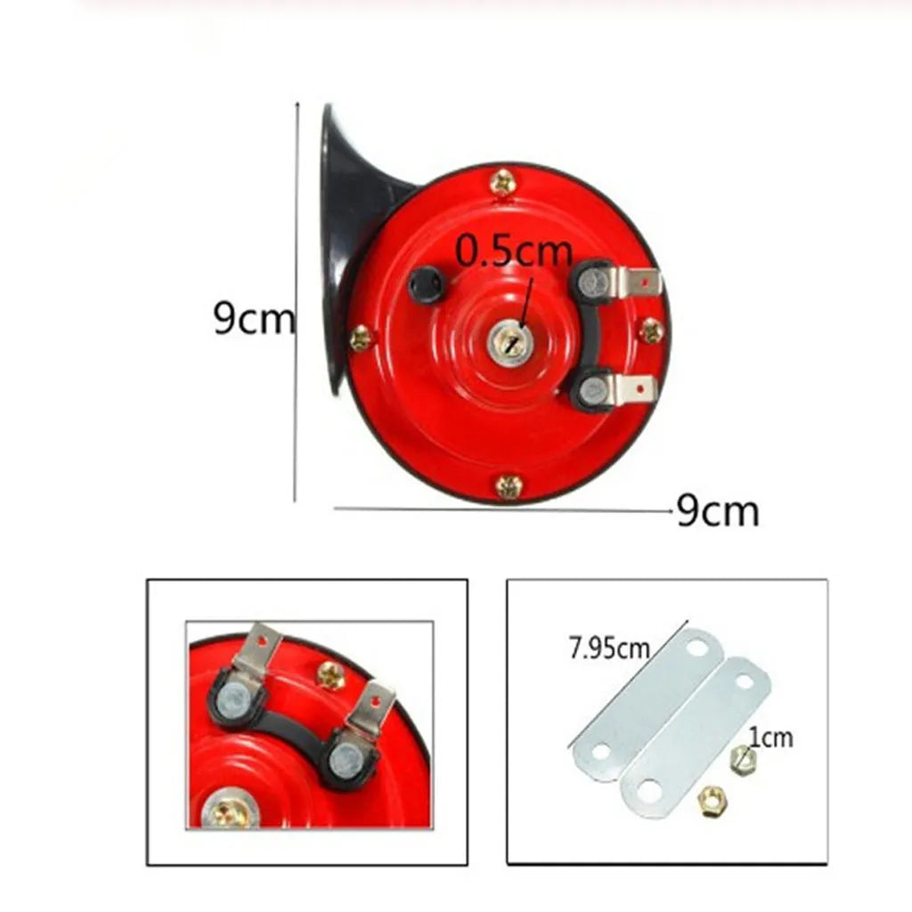 12V red snail horn with copper voice coil and plastic diaphragm for motorcycle