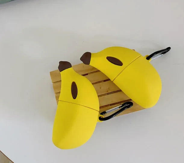 Yellow banana silicone protective case for Apple AirPods Pro and AirPods 3rd generation wireless headphones