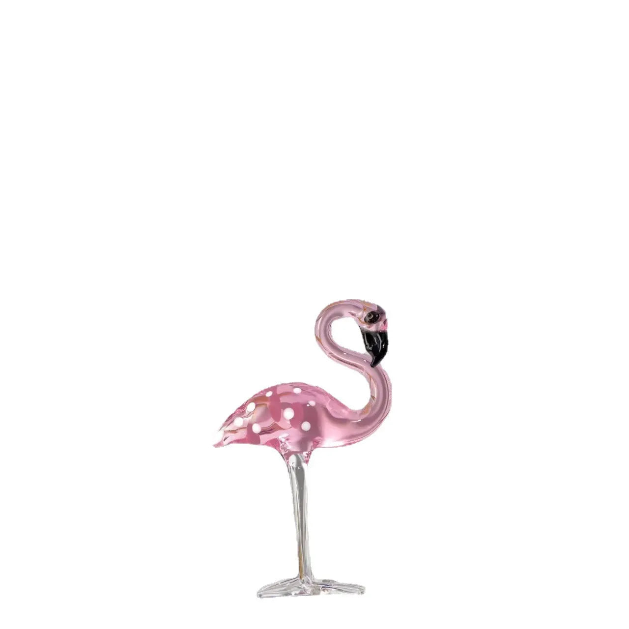 Pink crystal flamingo decorative on table with modern simple style for home decoration