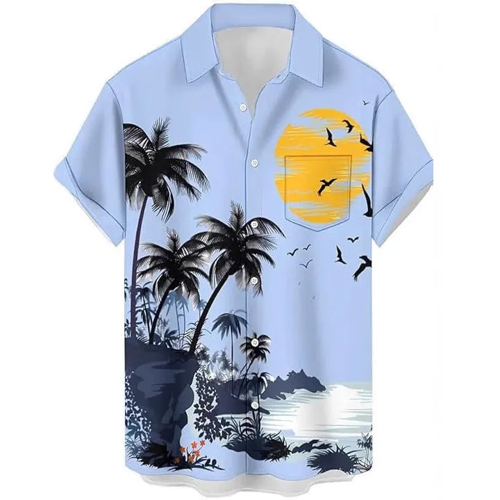 Men's camouflage pattern short sleeve shirt in slim fit design showing colour options