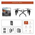 White and black KS66 alloy UAV remote control drone with camera, remote controller, and accessories on a grey background