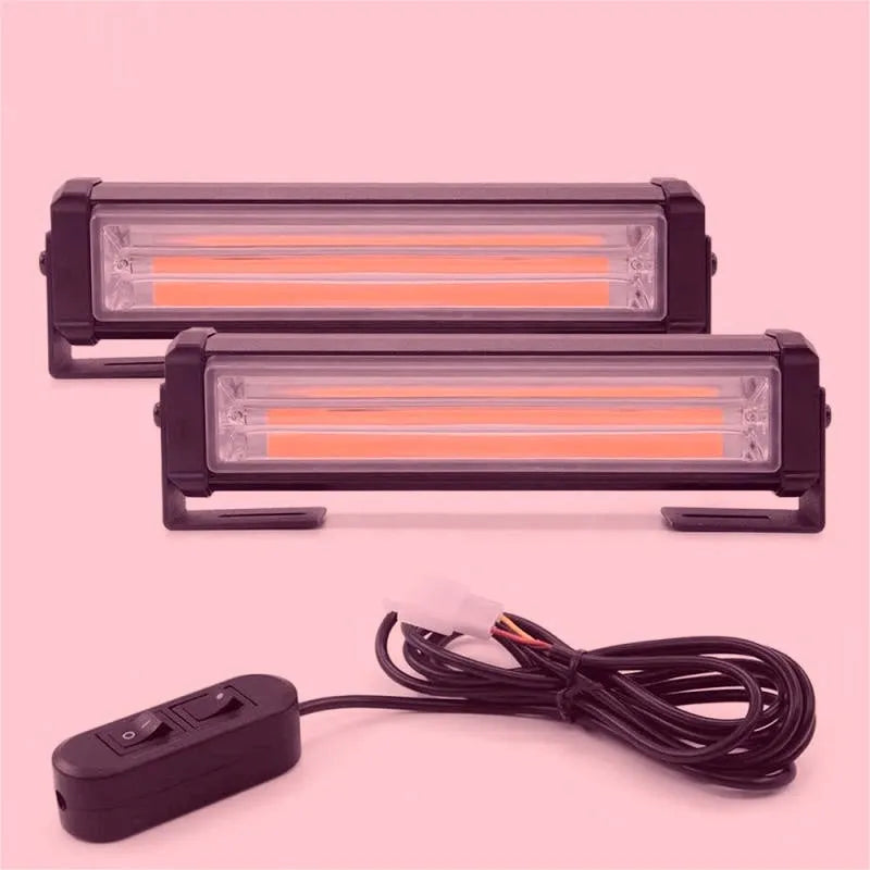 Yellow emergency vehicle warning strobe light with drag two middle net pattern, 160mm aluminium alloy construction
