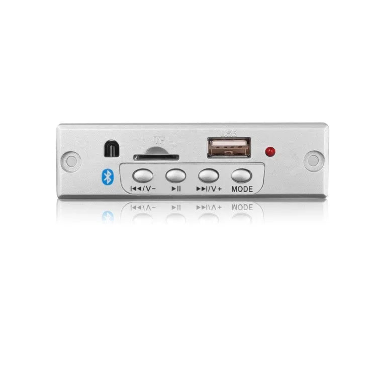 12V car Bluetooth MP3 decoder, white shell 8.8cm x 2.7cm, with remote control and USB cable
