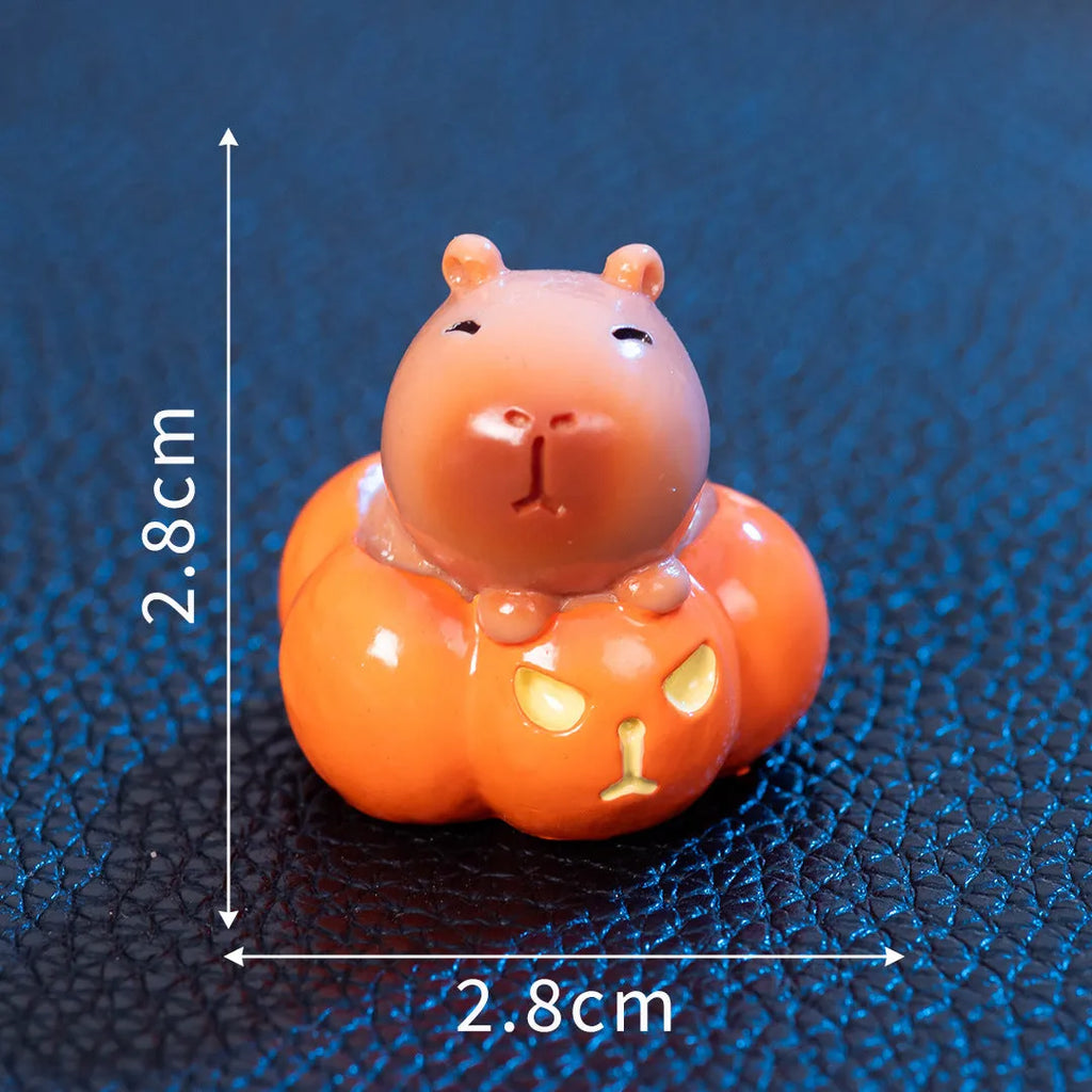 Halloween-themed capybara resin decoration in one of eight character designs for micro landscapes.