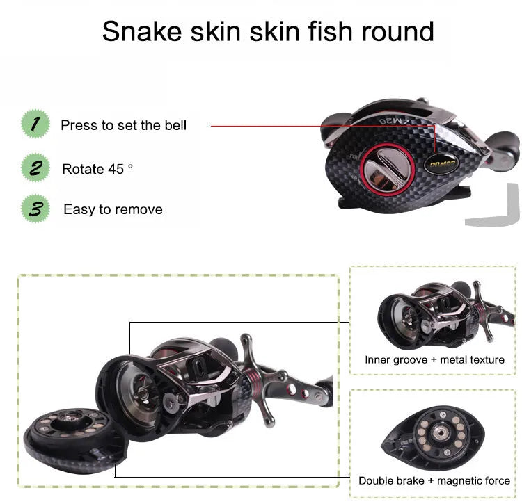 Raistar water drop wheel double centrifugal reel with 12+1 bearings, 6.3:1 ratio, two-colour aluminium wheel, left or right hand