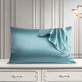Mulberry silk pillowcase with rope trim in bean paste purple colour