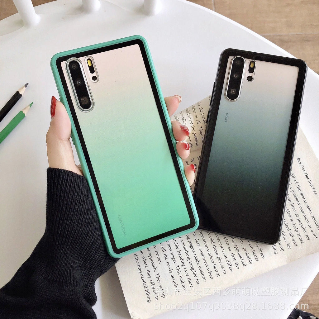 Rainbow coloured Huawei smartphone case with TPU and PC construction in back cover style