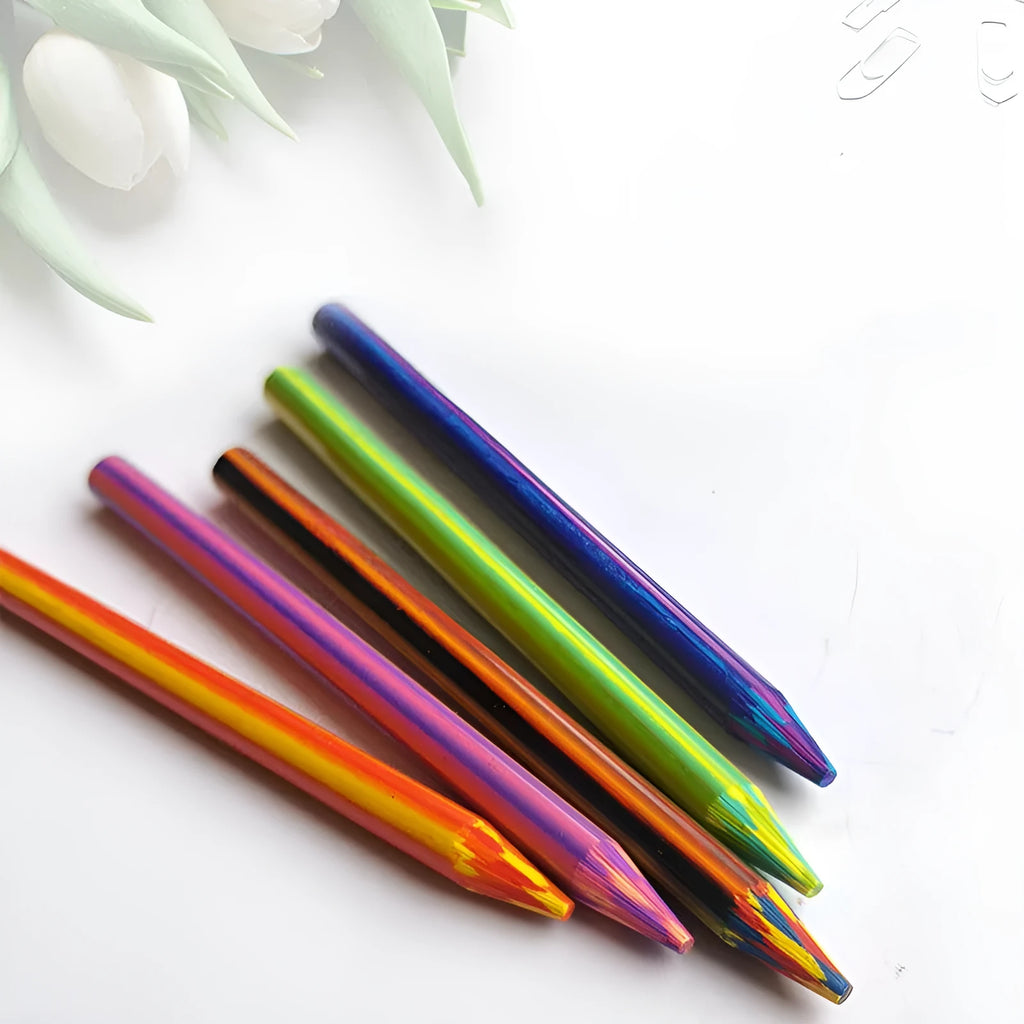 Magic rainbow multicolour pencil lead refill, 5.6mm x 90mm, for 5.6mm activity pen, 5 pcs per tube