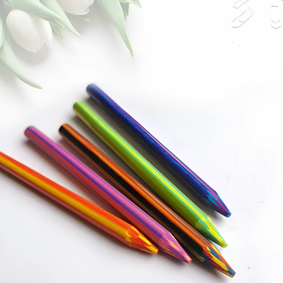 Magic rainbow multicolour pencil lead refill, 5.6mm x 90mm, for 5.6mm activity pen, 5 pcs per tube