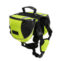 Dog hiking pack with adjustable neck, breathable mesh, reflective tape and large capacity in black