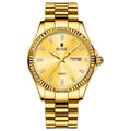 Men's quartz watch with 11mm thickness, steel belt or strap, in black, white or full gold