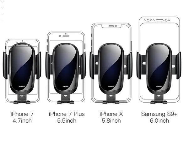 Smart car bracket mobile phone holder mounted in vehicle with adjustable clamp and one-touch opening mechanism