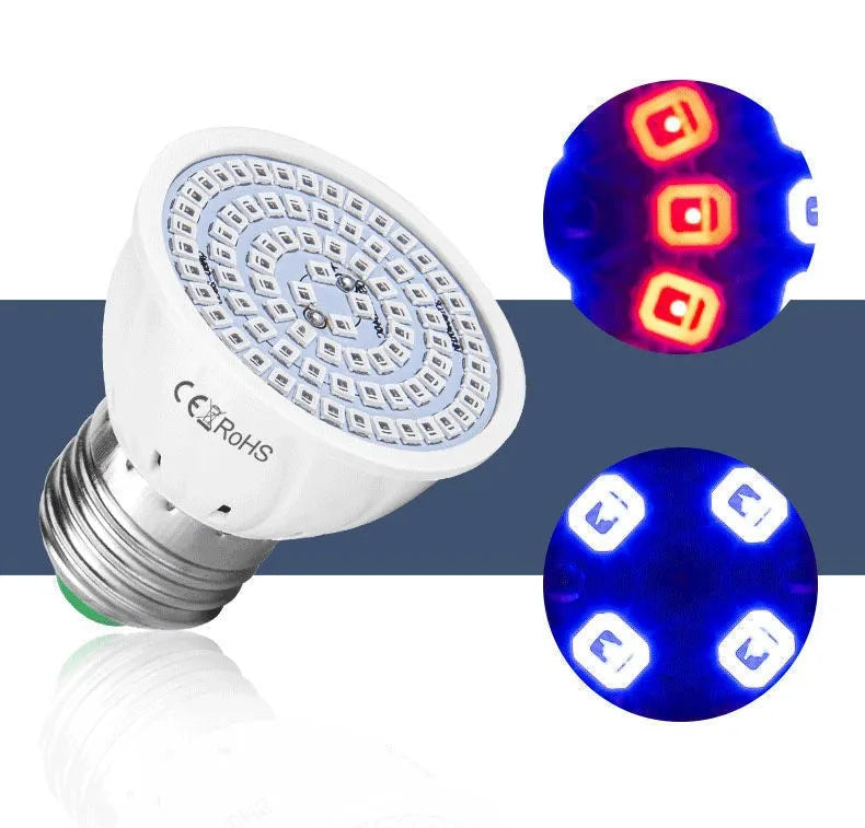 White LED plant grow light with 80 beads for indoor potted plant illumination