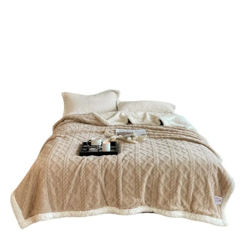 Polyester thermal flannel blanket in modern style with taffeta finish, available in nine colours