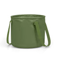 Army green folding telescopic duct made from PVC mesh cloth, shown in collapsed and extended states.