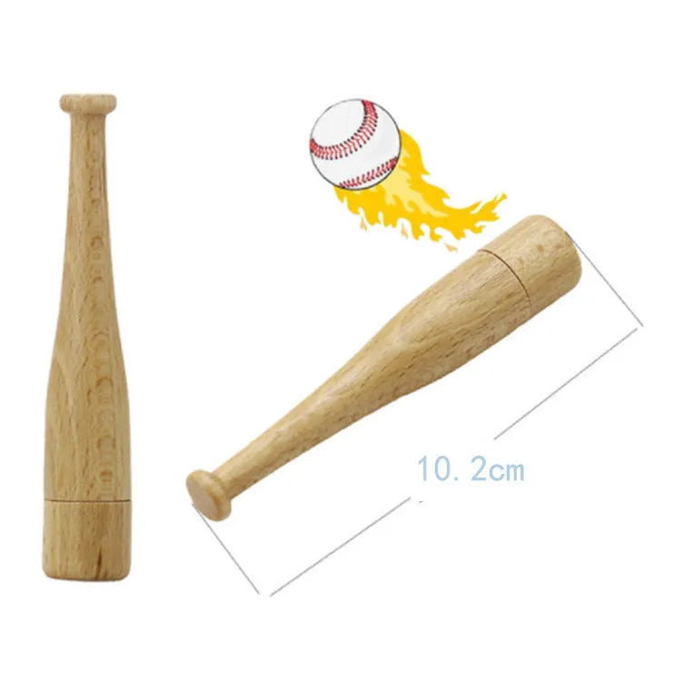 Baseball bat shaped wooden USB flash drive with USB 2.0 support and no external power
