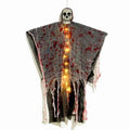 Plastic luminous skull hanging ghost Halloween decoration with blood-dyed colour for outdoor display