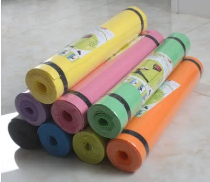 EVA fitness yoga mat in red, blue, green, purple, black or yellow with 4mm or 6mm thickness
