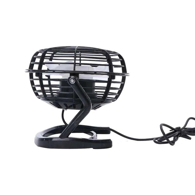 Mini USB desk fan in black colour with adjustable angle for computer cooling