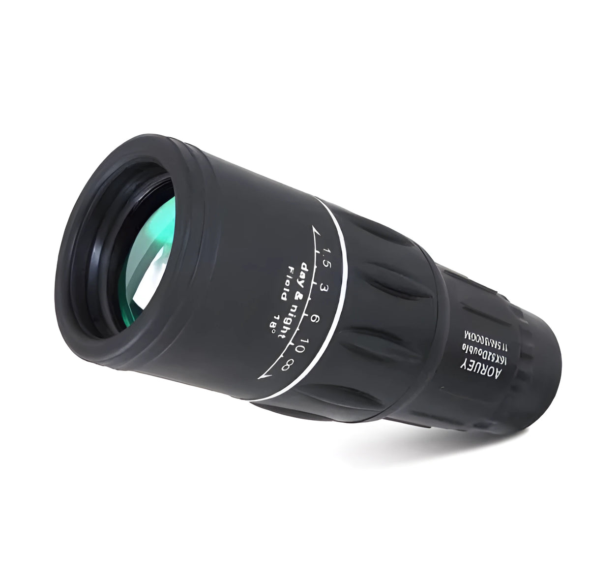 Black 16x52 high-power monocular with roof prism system, shown at 145mm length.