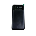 Black ultra-thin 10000mAh power bank with creative design showing compact dimensions